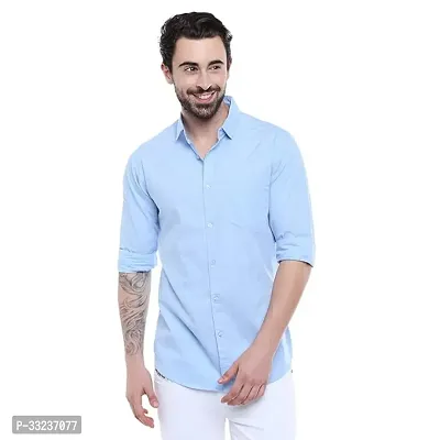 Trendy Men Slim Fit Solid Spread Collar Casual Shirt-thumb0