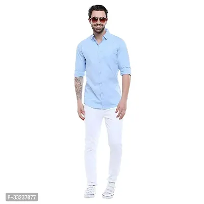 Trendy Men Slim Fit Solid Spread Collar Casual Shirt-thumb3