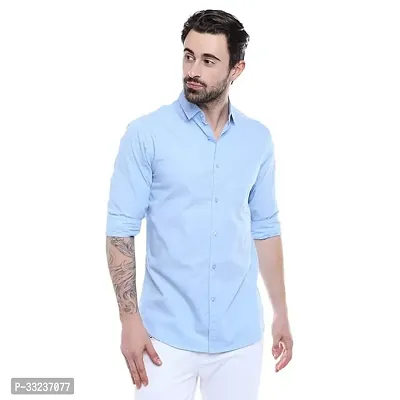 Trendy Men Slim Fit Solid Spread Collar Casual Shirt-thumb4