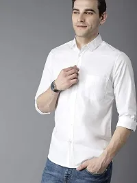 Trendy Men Slim Fit Solid Spread Collar Casual Shirt-thumb2