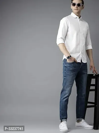 Trendy Men Slim Fit Solid Spread Collar Casual Shirt-thumb2