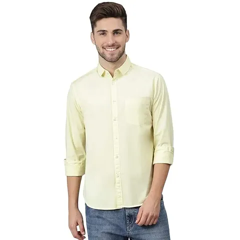 Reliable Blend Solid Long Sleeves Casual Shirt For Men