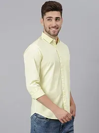 Trendy Men Slim Fit Solid Spread Collar Casual Shirt-thumb1