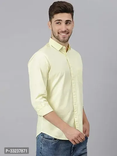 Trendy Men Slim Fit Solid Spread Collar Casual Shirt-thumb2