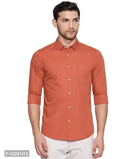 Trendy Men Slim Fit Solid Spread Collar Casual Shirt-thumb0