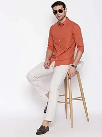 Trendy Men Slim Fit Solid Spread Collar Casual Shirt-thumb2