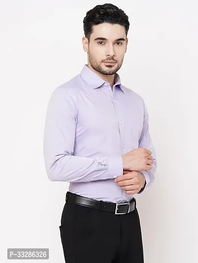 Trendy Men Slim Fit Solid Spread Collar Shirt-thumb2