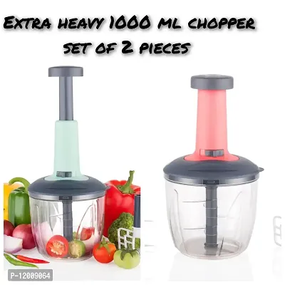 Chopper 1000ML.SET OF 2 PIECE BLUE  PARROT,EXTRA HEAVY 6 STAINLESS STILL BLADES  MIXY.VEGETABLE, ONION, GINGER, NUT, CHILLY, DRY FRUIT CHOPPER, FOOD CHOPPER, Veg chopper, veg cutter, kitchen chopper-thumb0