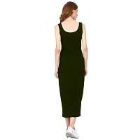 ROARERS Women Maxi Length Sleeveless Cotton Black Dress-thumb1