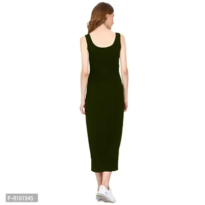 ROARERS Women Maxi Length Sleeveless Cotton Black Dress-thumb2