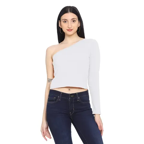 ROARERS Women ONE Shoulder Crop TOP