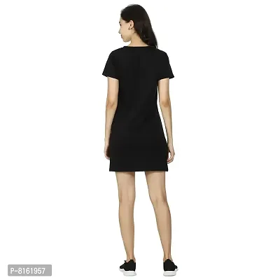 ROARERS Women Black Cotton NET Fabric Sleeves Bodycon Dress-thumb5