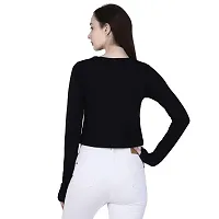 Women Thumbhole Round Neck Crop Top-thumb3