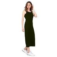 ROARERS Women Maxi Length Sleeveless Cotton Black Dress-thumb2