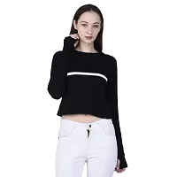 Women Thumbhole Round Neck Crop Top-thumb4