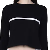 Women Thumbhole Round Neck Crop Top-thumb2