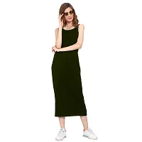 ROARERS Women Maxi Length Sleeveless Cotton Black Dress-thumb4