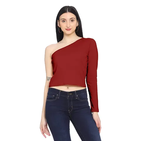 ROARERS Women ONE Shoulder Crop TOP