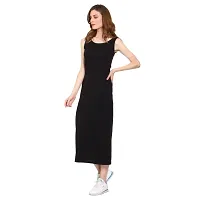 ROARERS WOMEN BLACK COTTON SLEEVELESS MAXI PARTY DRESS-thumb1