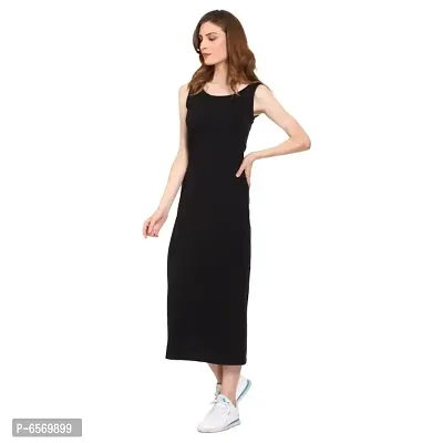 ROARERS WOMEN BLACK COTTON SLEEVELESS MAXI PARTY DRESS-thumb2