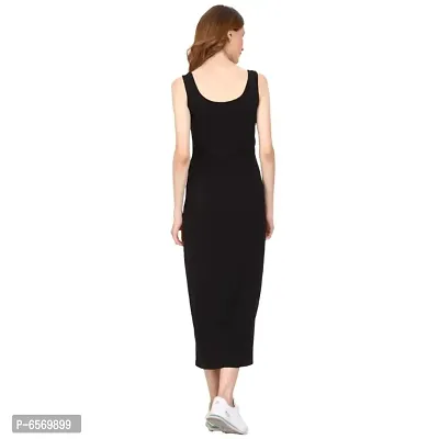 ROARERS WOMEN BLACK COTTON SLEEVELESS MAXI PARTY DRESS-thumb4