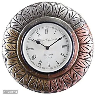 Designer Silver Wood Analog Wall Clock-thumb0