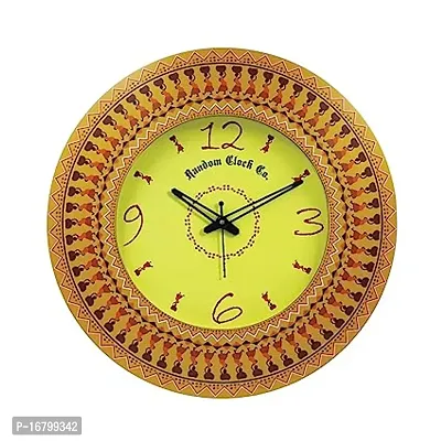 Designer Yellow Wood Analog Wall Clock