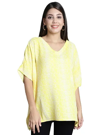 Fine Me Summer Cool Batik Kaftan Dress for Women - Yellow