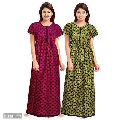 Buy Stylish Fancy Cotton Printed Nighty For Women Pack Of 2 Online