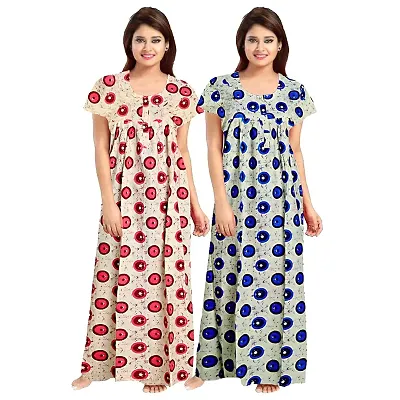 Buy Little Art Cotton Printed Maxi Nighty Gown Online at desertcartINDIA