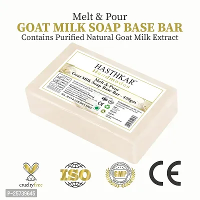 Hasthkar Handmades Soap Base Bar For Soap Making | Goat Milk Melt  Pour Clear Transparent | 100% Glycerine Soap base | SLS  SLES Paraben Free | 450Gm (Pack of 2)-thumb3