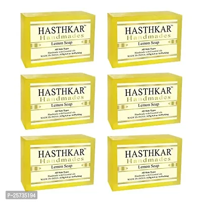 Hasthkar Handmades Glycerine Lemon Soap 125gm pack of 6