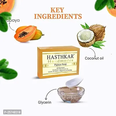 byPureNaturals Hasthkar Handmades Glycerine Papaya Soap 125gm for Men  Women Pack of 3-thumb4