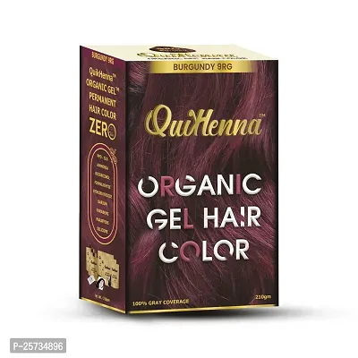 QuikHenna Organic Hair Colour Gel 9RG Burgundy - PPD  Ammonia Free Permanent Natural Hair Colour 210gm-thumb0