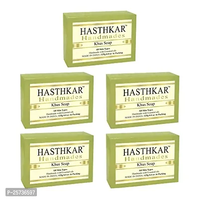 Hasthkar Handmades Glycerine Khus Soap 125gm pack of 5