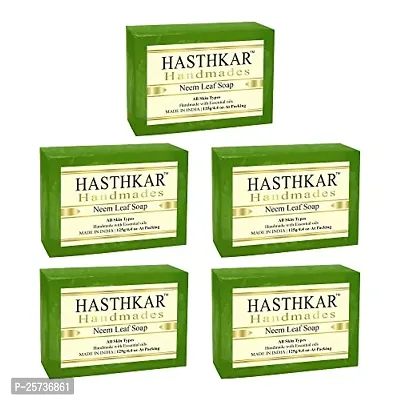 Hasthkar Handmades Glycerine Neem leaf Soap 125gm pack of 5