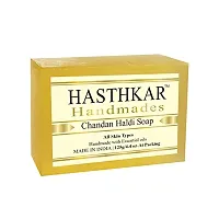 Hasthkar Handmades Glycerine Chandan haldi Soap 125gm pack of 5-thumb1