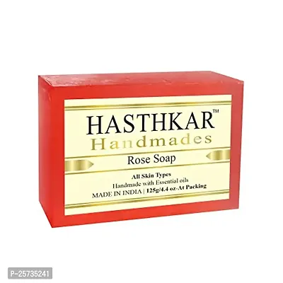 byPureNaturals Hasthkar Handmades Natural Herbal Rose Handmade Soap Bar 125gm Pack of 3-thumb2