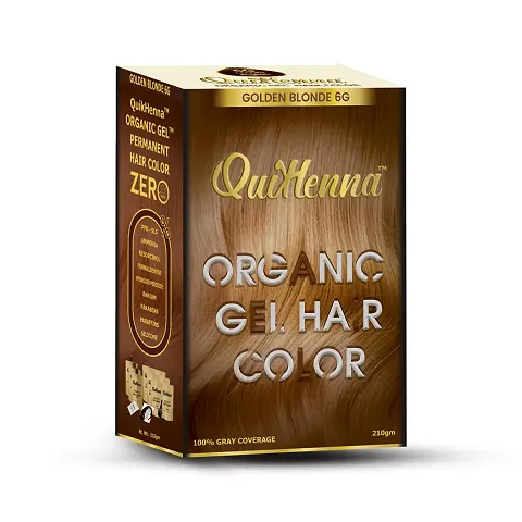 QuikHenna Organic Gel Hair Colour - PPD & Ammonia Free Permanent Natural Hair Color 210gm