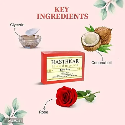 byPureNaturals Hasthkar Handmades Natural Herbal Rose Handmade Soap Bar 125gm Pack of 3-thumb4