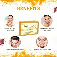 byPureNaturals Hasthkar Handmades India Kesar Haldi Soap and Neem Tulsi Leaf Natural Herbal Soap (2x2 Gift Combo)-thumb2