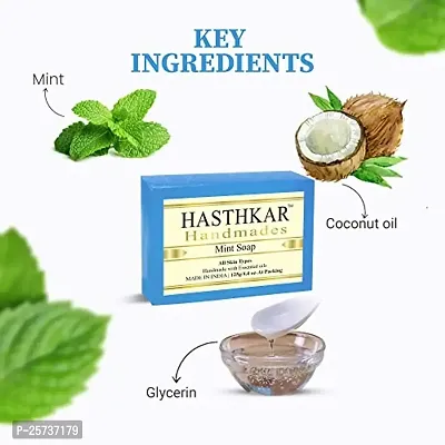 byPureNaturals Hasthkar Handmades Glycerine Mint Soap 125gm for Men  Women Pack of 3-thumb4