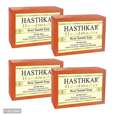 Hasthkar Handmades Glycerine Rose sandal Soap 125gm pack of 4