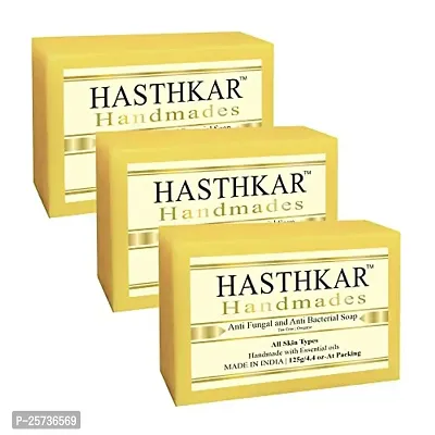 Hasthkar Handmades Glycerine Anti fungal anti becterial Soap 125gm PACK OF 3-thumb0