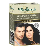 byPureNaturals 100% Organic Powder Soft Black Hair Color for Men  Women 120 Gram | Pure Natural Hair Color | Chemical Free  Ammonia Free Hair Color-thumb1