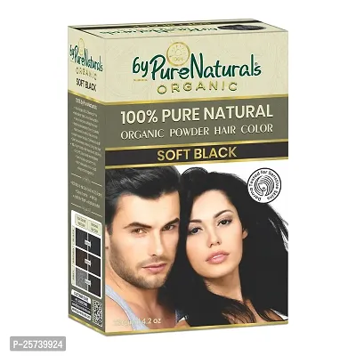 byPureNaturals 100% Organic Powder Soft Black Hair Color for Men  Women 120 Gram | Pure Natural Hair Color | Chemical Free  Ammonia Free Hair Color-thumb2