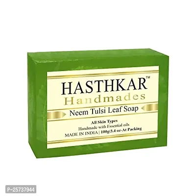 Hasthkar Handmades Glycerine Neem tulsi leaf Soap 100gm pack of 6-thumb2