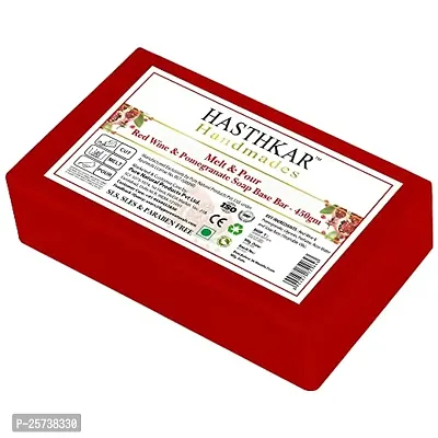 bypurenaturals Hasthkar Soap Base Bar (450G) For Soap Making, Red Wine with Pomegranate Extract Melt  Pour Clear Transparent Glycerine Soap Base, Pure Organic  Natural, SLS  SLES, Paraben Free