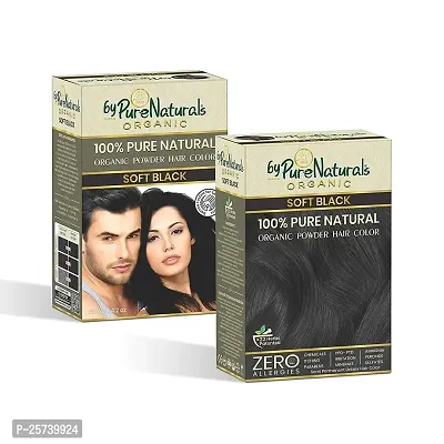 byPureNaturals 100% Organic Powder Soft Black Hair Color for Men  Women 120 Gram | Pure Natural Hair Color | Chemical Free  Ammonia Free Hair Color-thumb5