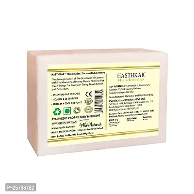 Hasthkar Handmades Glycerine Coconut milk  honey Soap 125gm pack of 5-thumb3